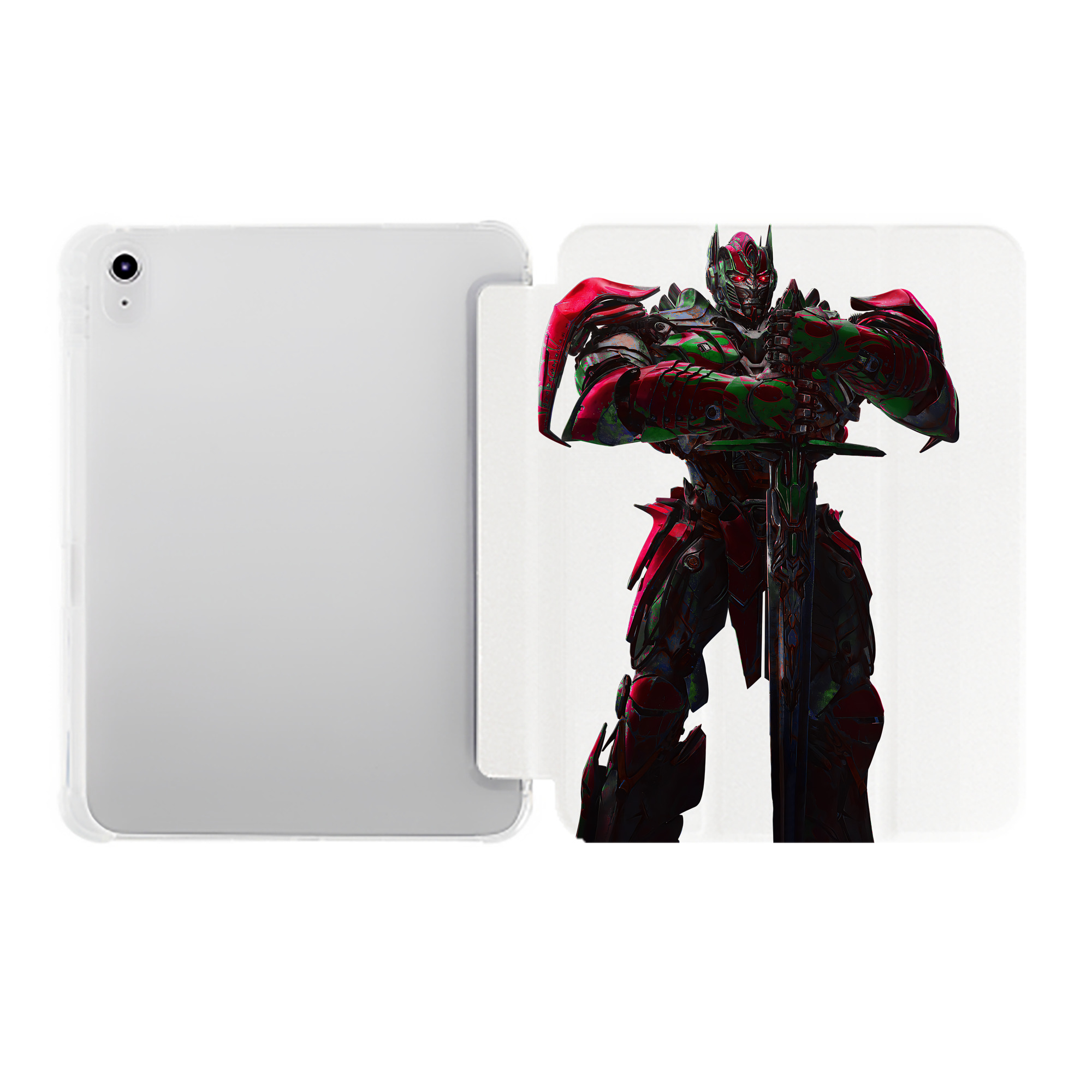 （画像用） Transformers トランスフォーマー IPad ケース ペン収納付き 三つ折りスタンド PUレザー×シリコン 対応機種9.5/10.5/10.9インチ